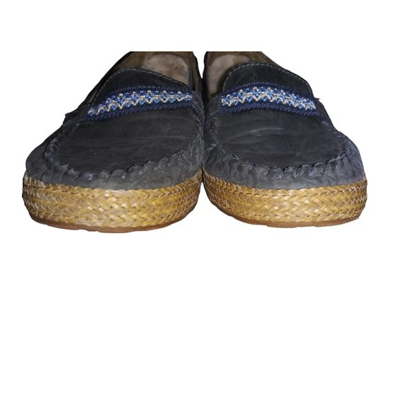 UGGS Kalee Moccasin Grey/Gray Leather Slip On Flat Shoe Size 8.5 Australian Shoe - Picture 11 of 11